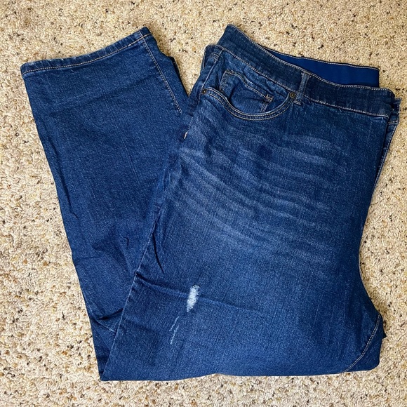 Terra & Sky Denim - Terra & Sky Boyfriend Blue Jeans-Plus Size
